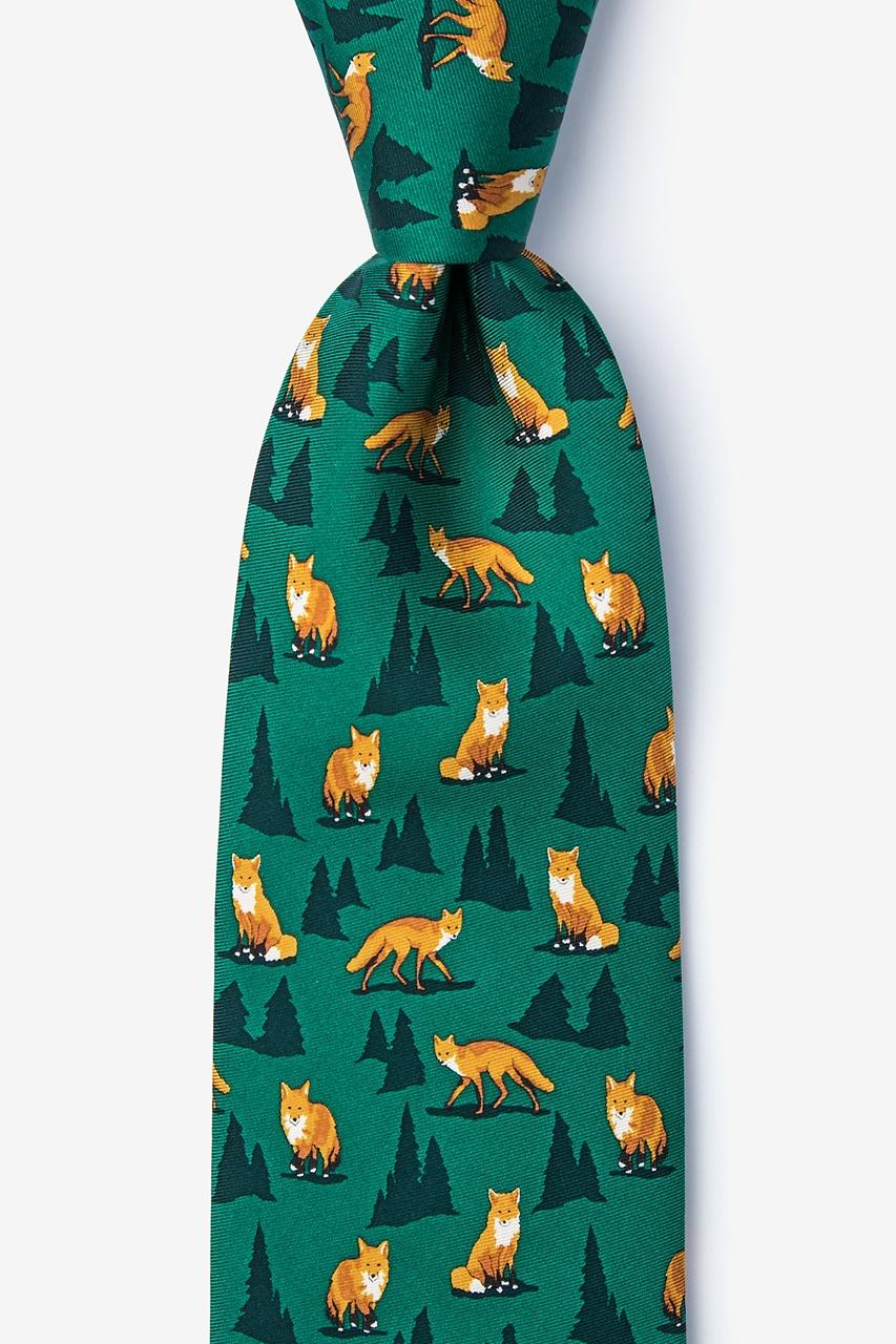 alynn For Fox Sake green 100% silk Tie