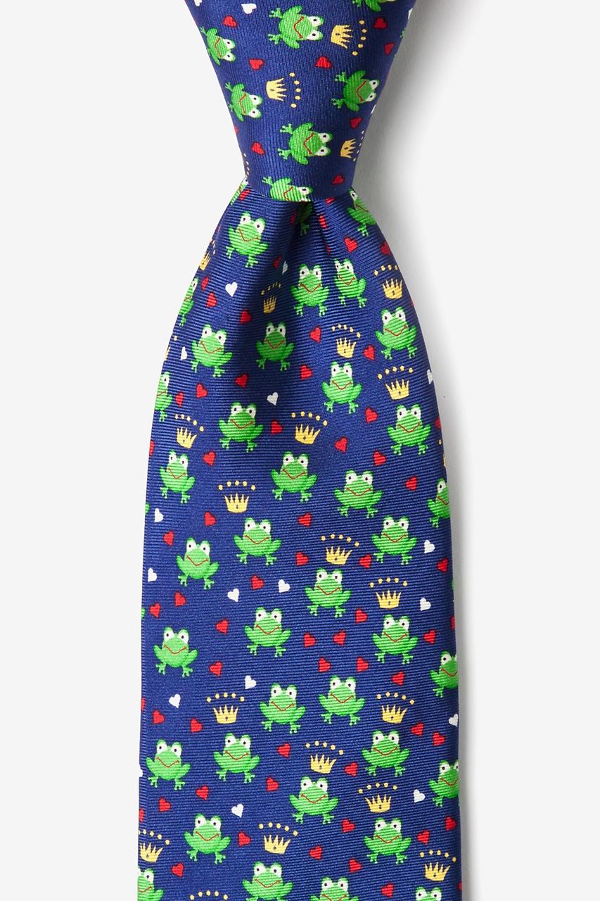 alynn Frog & Prince Navy Blue 100% silk Tie