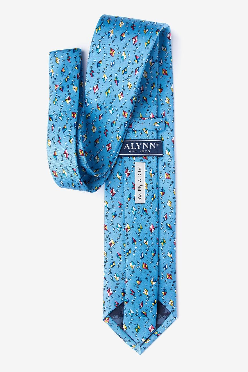 Alynn Go Fly A Kite Light Blue 100% Silk Tie