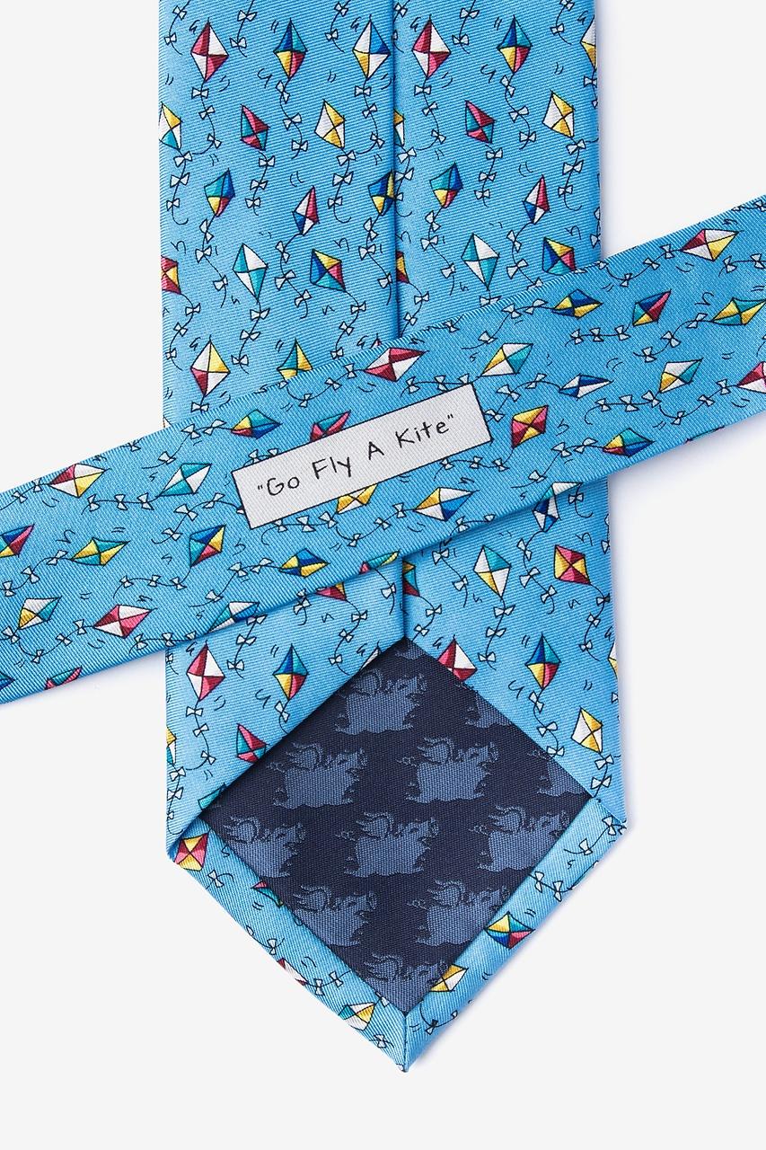 Alynn Go Fly A Kite Light Blue 100% Silk Tie