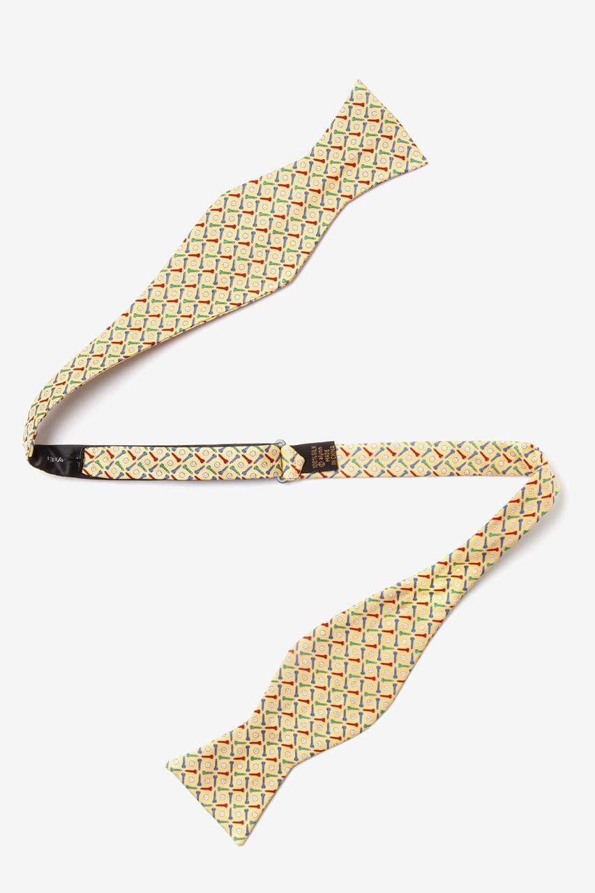 Alynn Golf Balls & Tees Yellow Self-Tie Bow Tie