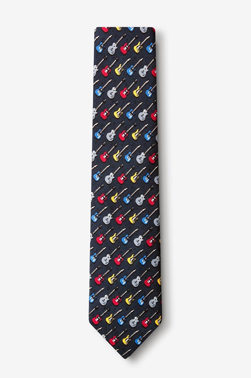 Alynn Guitar God Charcoal 100% Silk Skinny Tie