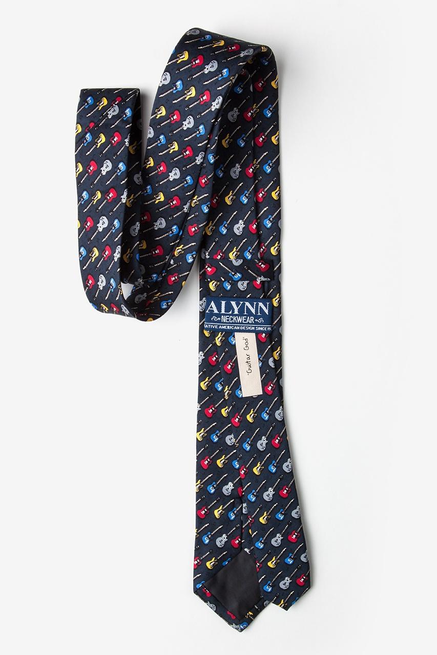Alynn Guitar God Charcoal 100% Silk Skinny Tie