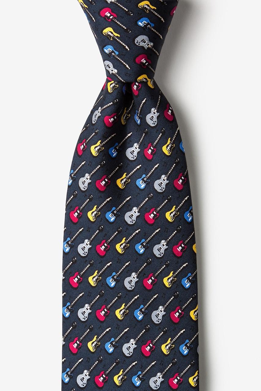 alynn Guitar God charcoal 100% silk Tie