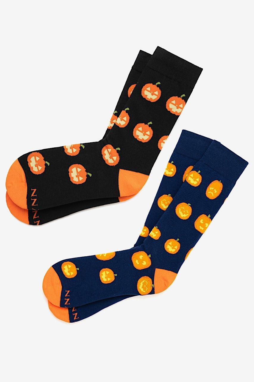 alynn Happy Halloween Navy Blue His & Hers Socks