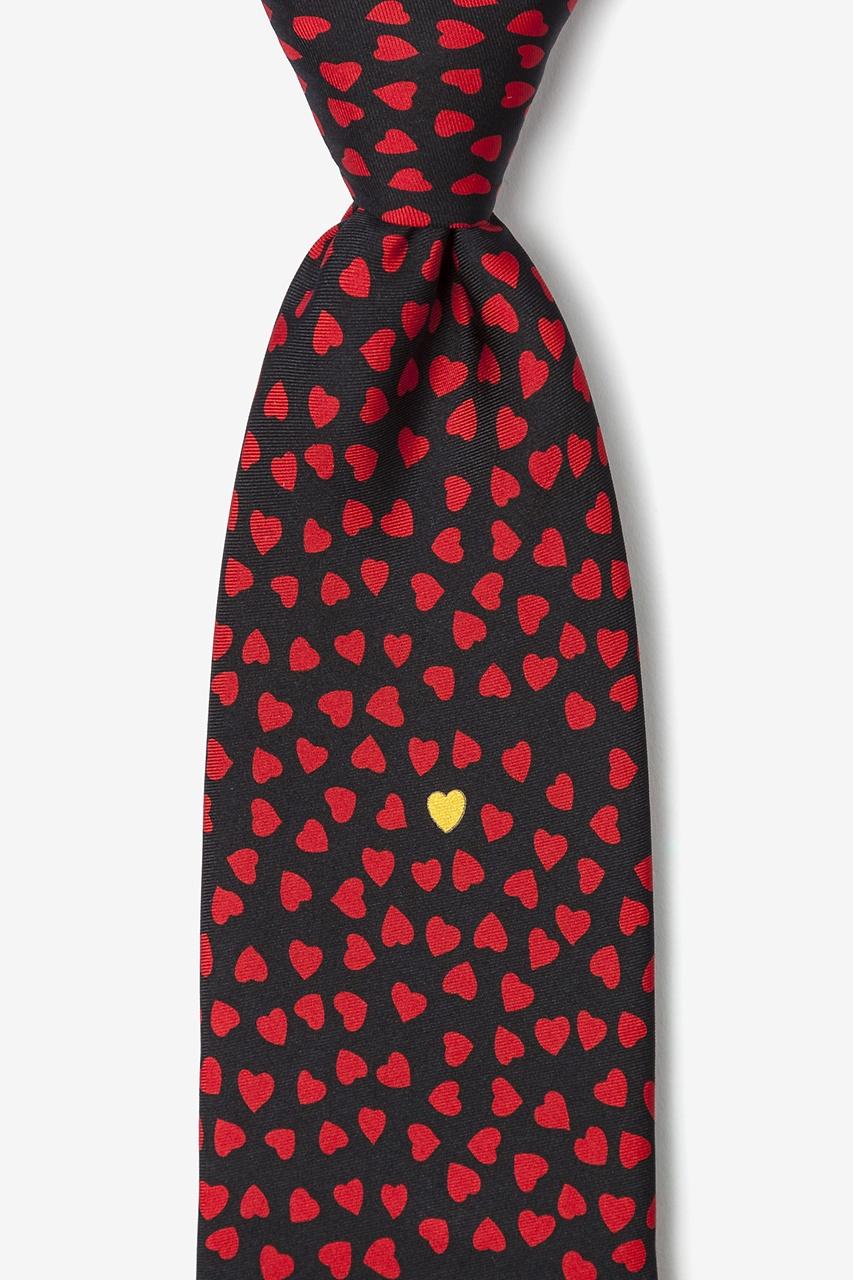 alynn Heart of Gold black 100% silk Tie