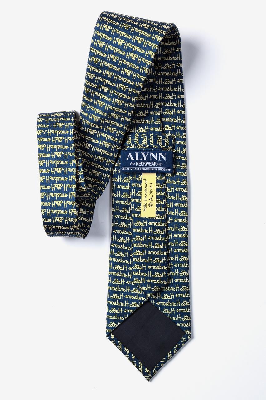 Alynn Hello Handsome Navy Blue 100% Silk Tie