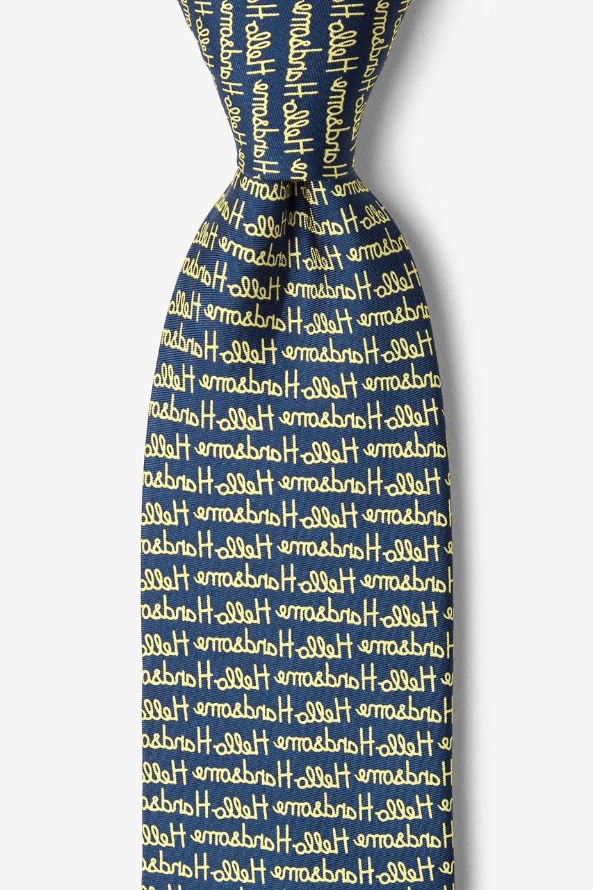 alynn Hello Handsome Navy Blue 100% silk Tie