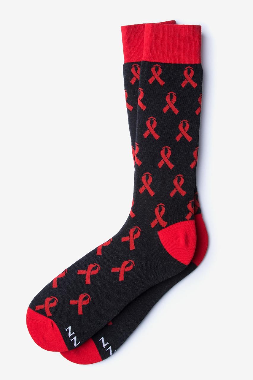 alynn HIV/AIDS Awareness black Sock
