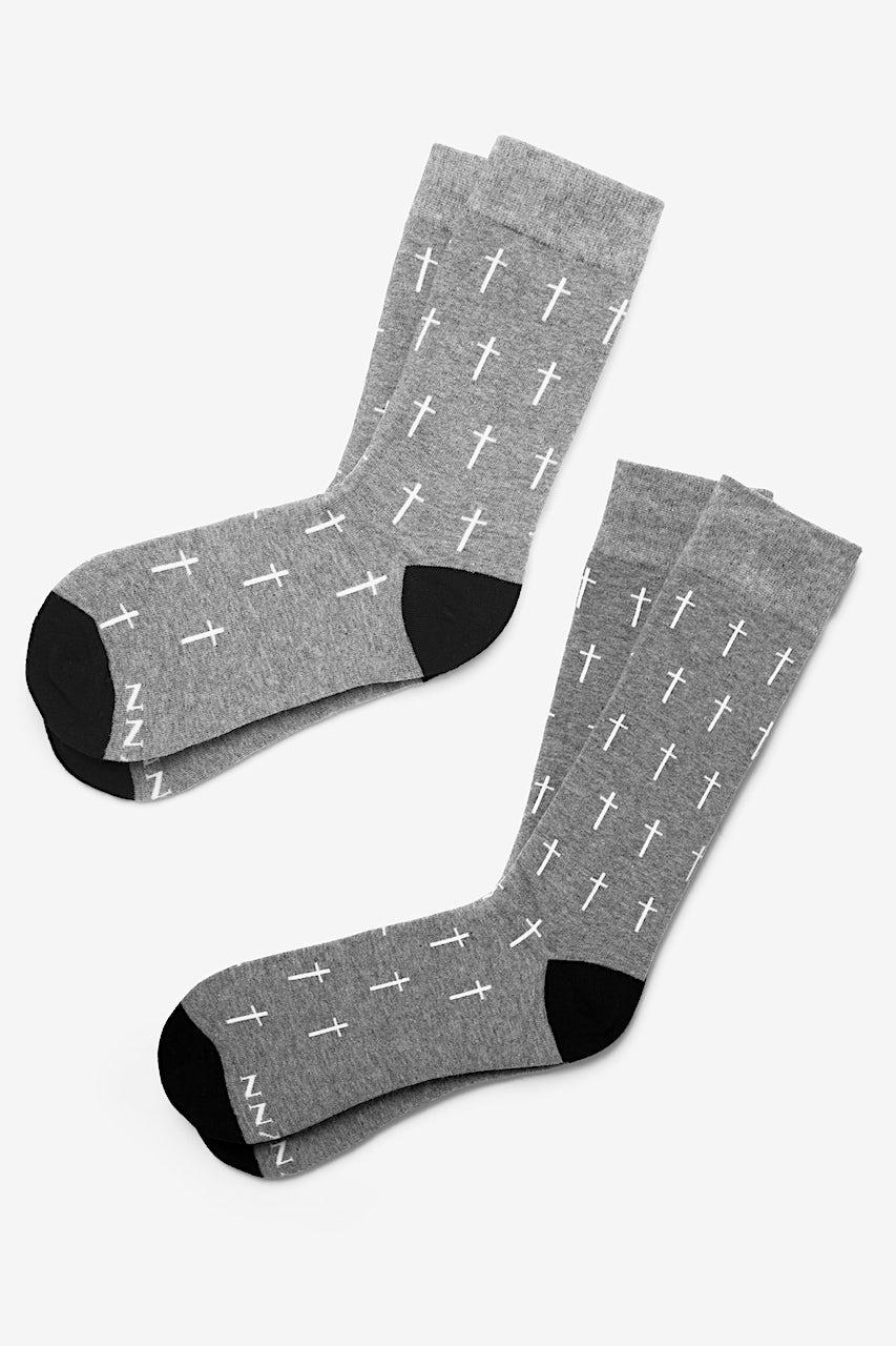 alynn Holy Cross gray His & Hers Socks