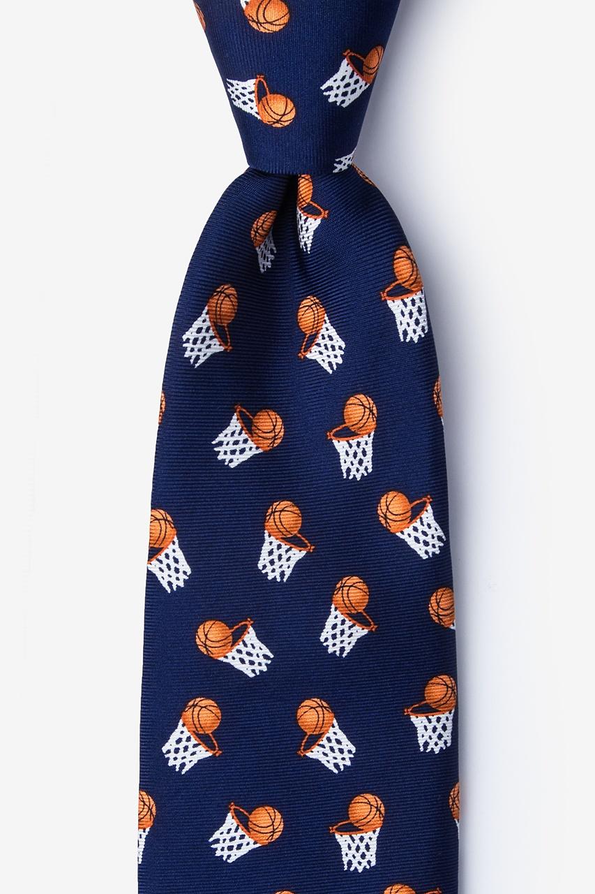 alynn Hoops Navy Blue 100% silk Tie