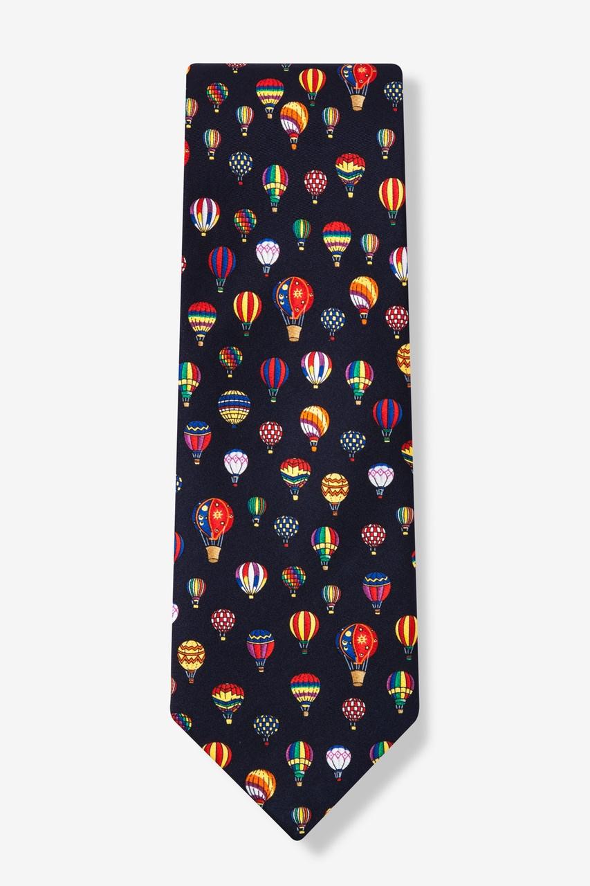 Alynn Hot Air Balloons Navy Blue 100% Silk Tie