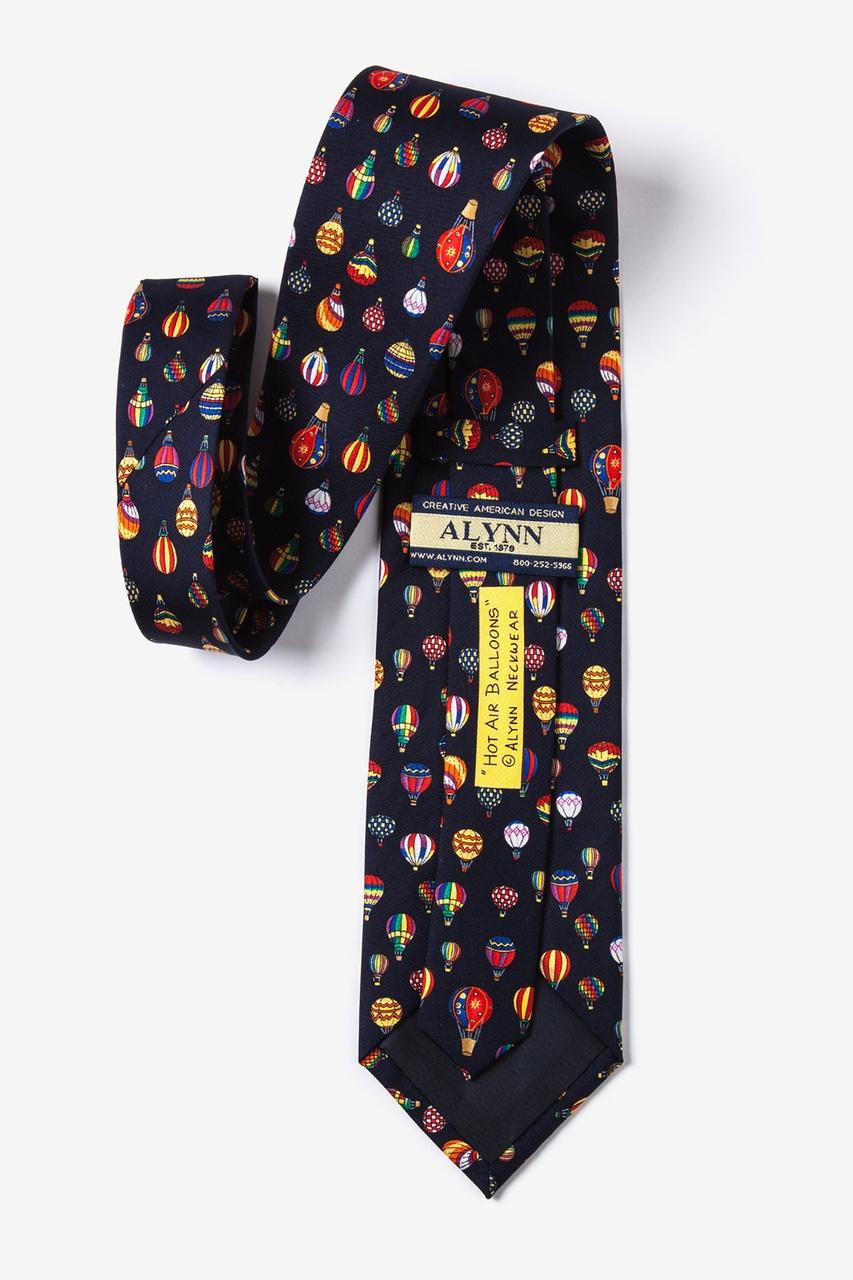 Alynn Hot Air Balloons Navy Blue 100% Silk Tie