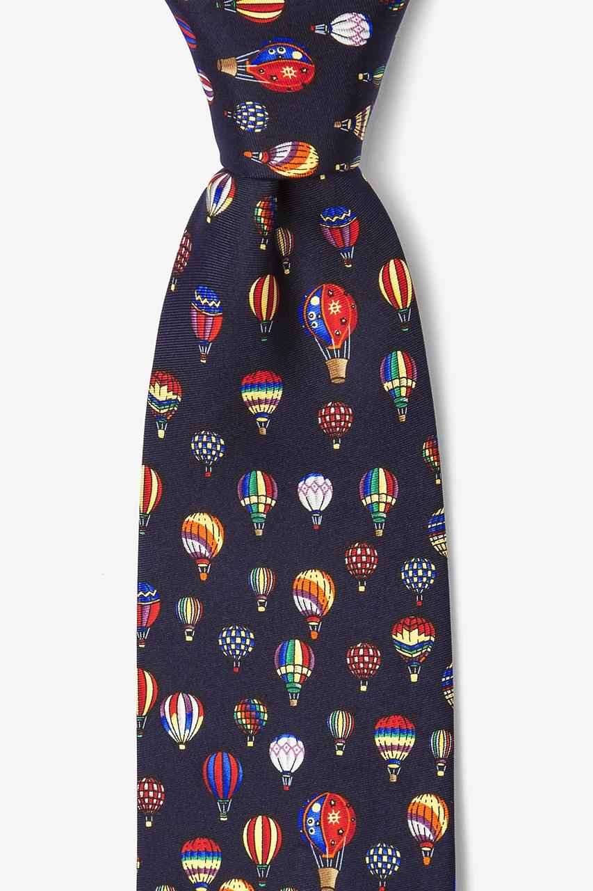 alynn Hot Air Balloons Navy Blue 100% silk Tie