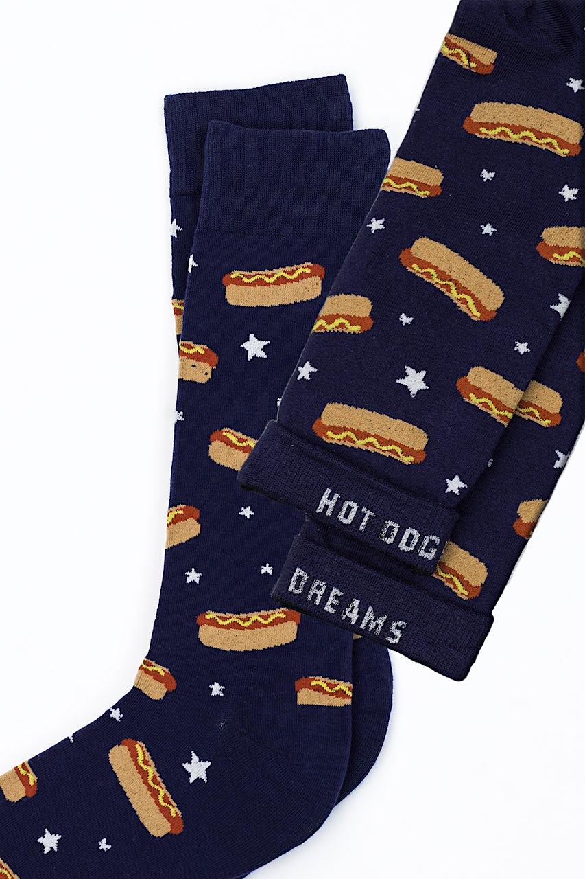 Alynn Hot Dog Dreams Navy Blue Sock