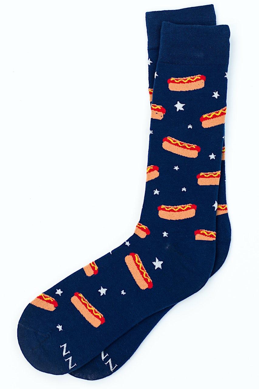 alynn Hot Dog Dreams Navy Blue Sock
