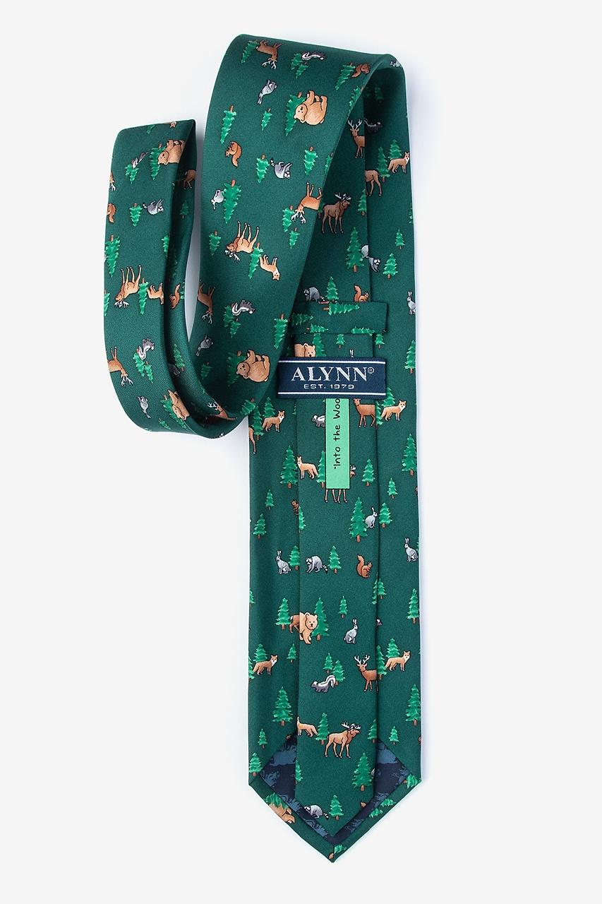 Alynn Into The Woods Green 100% Silk Tie