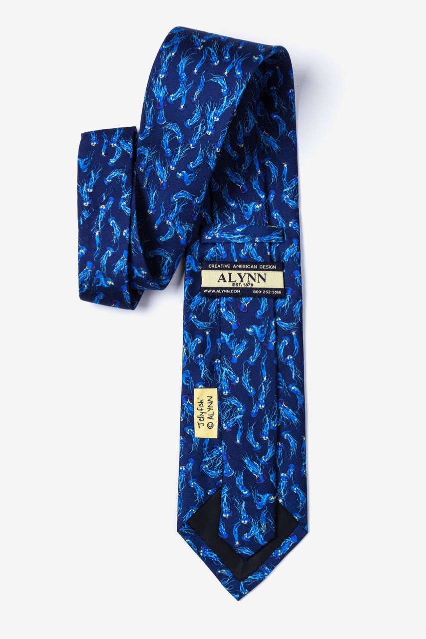 Alynn Jellyfish Navy Blue 100% Silk Tie