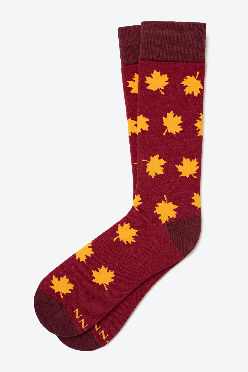 alynn Just Be Leaf burgundy Sock