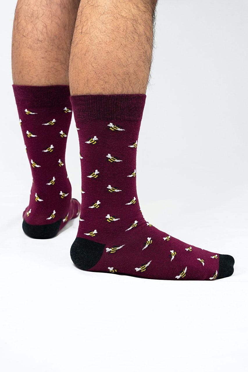 Alynn Just Bee Yourself Maroon Sock