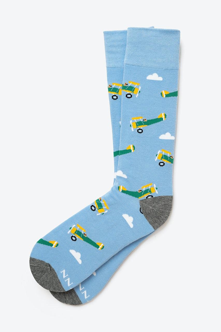 alynn Just Plane Crazy light blue Sock