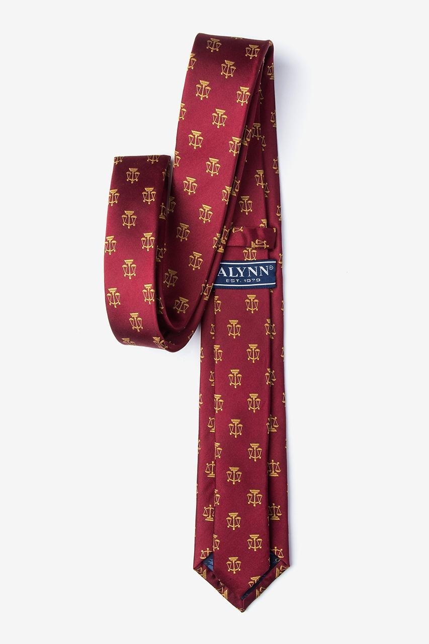 Alynn Justice Served Burgundy 100% Silk Skinny Tie