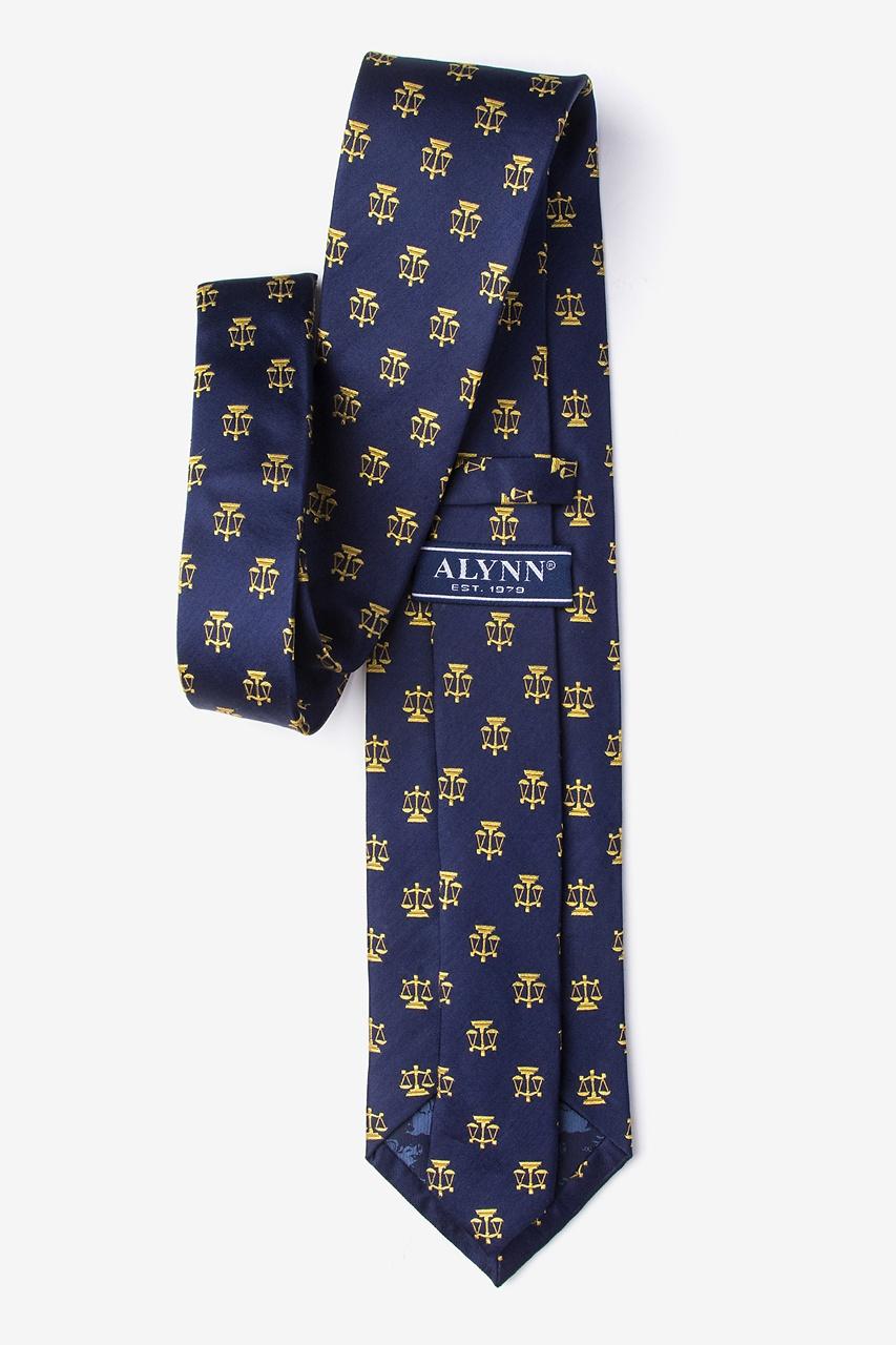 Alynn Justice Served Navy Blue 100% Silk Tie