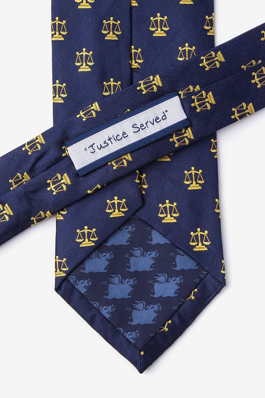 Alynn Justice Served Navy Blue 100% Silk Tie