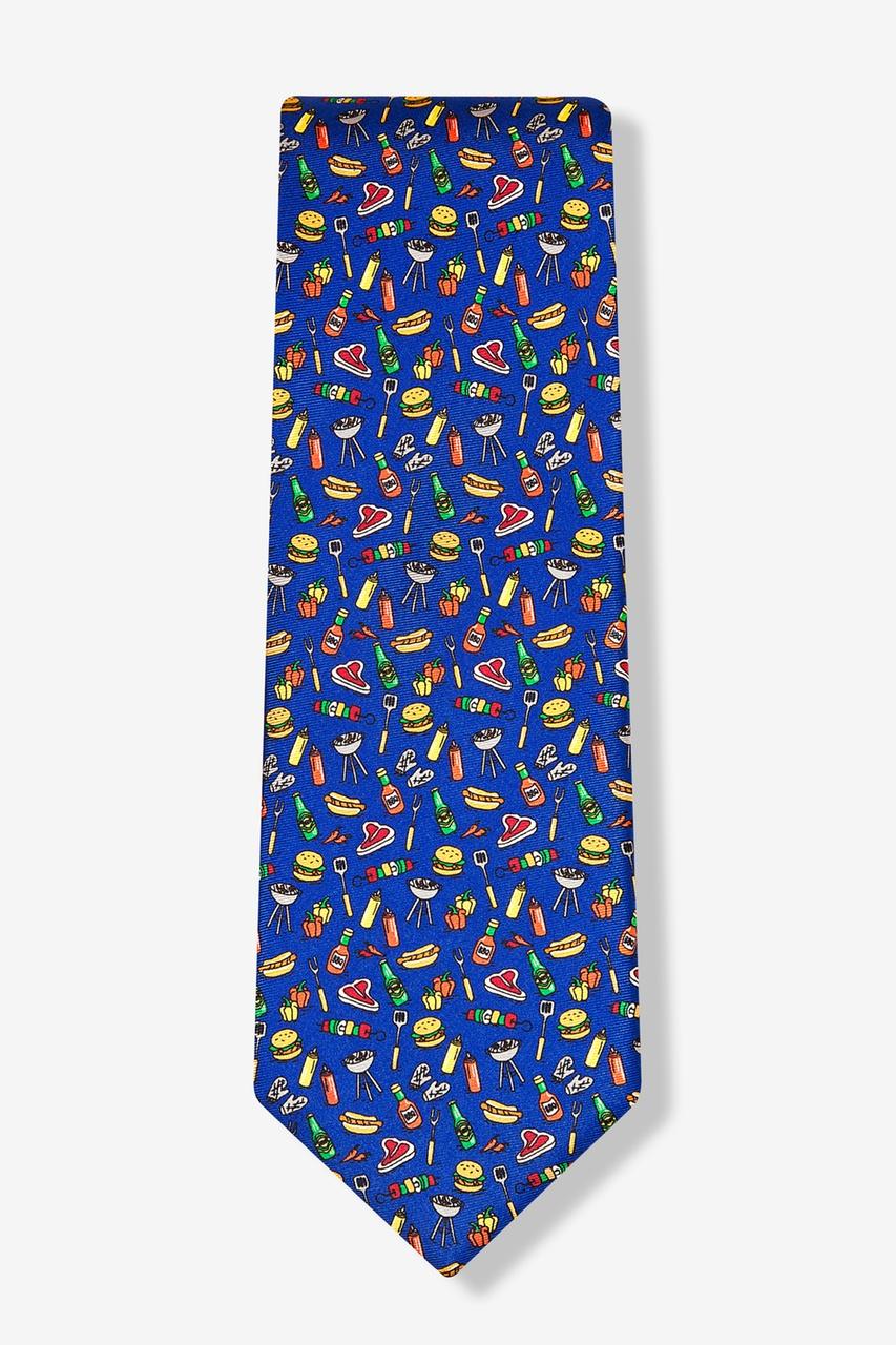Alynn Kiss The Cook Blue 100% Silk Tie