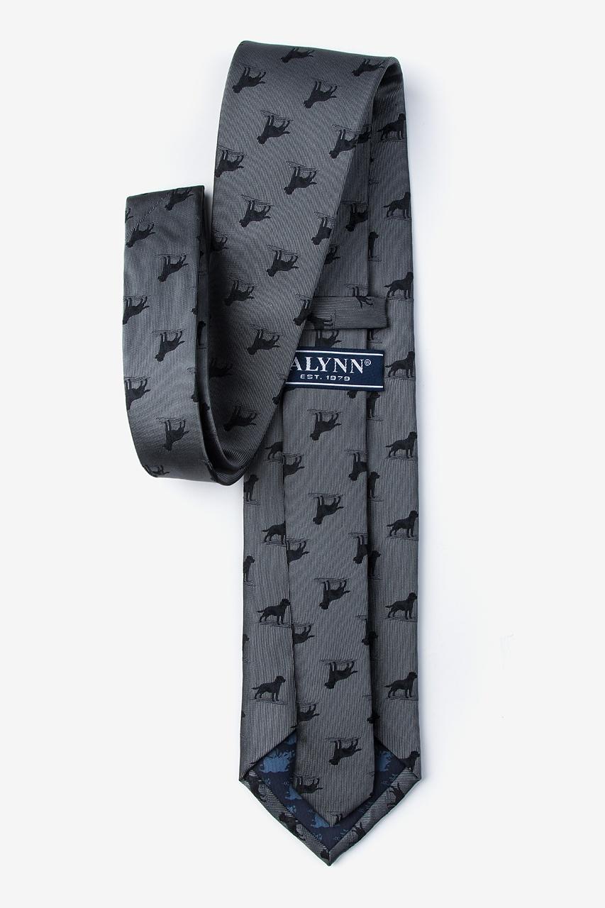 Alynn Labrador-able Charcoal 100% Silk Tie