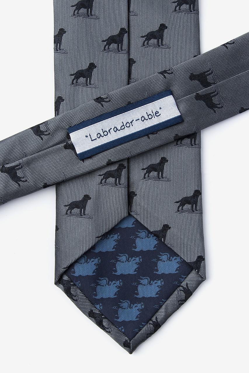 Alynn Labrador-able Charcoal 100% Silk Tie