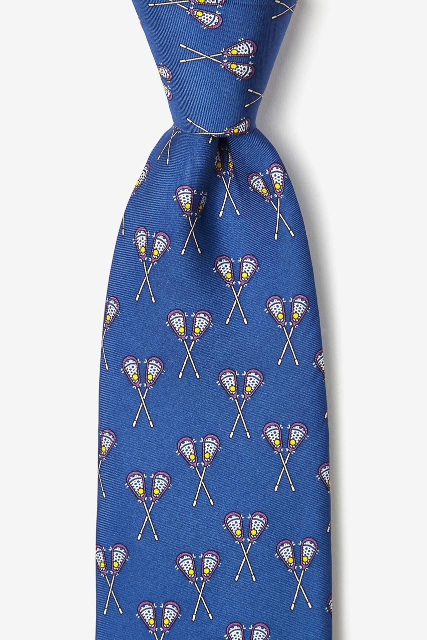 alynn Lacrosse blue 100% silk Tie