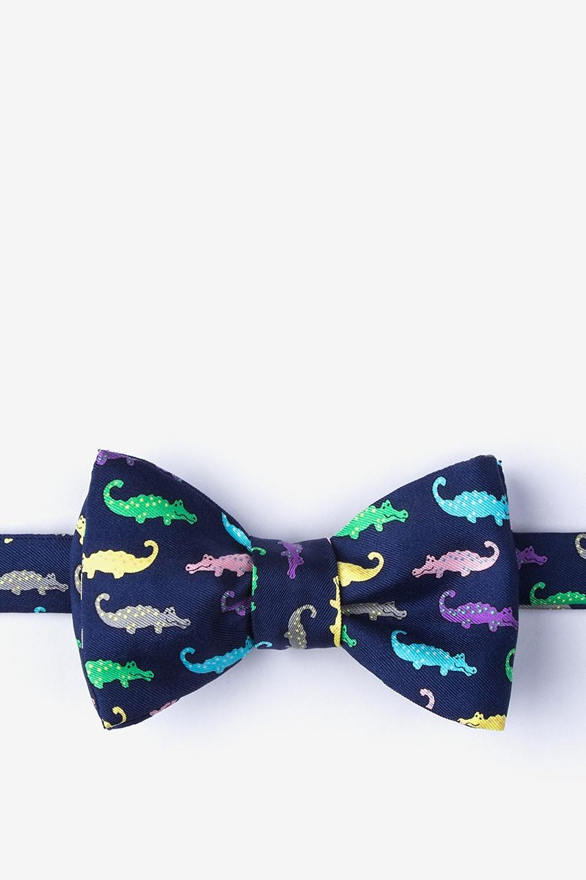 alynn Later Gator Navy Blue Self-Tie Bow Tie
