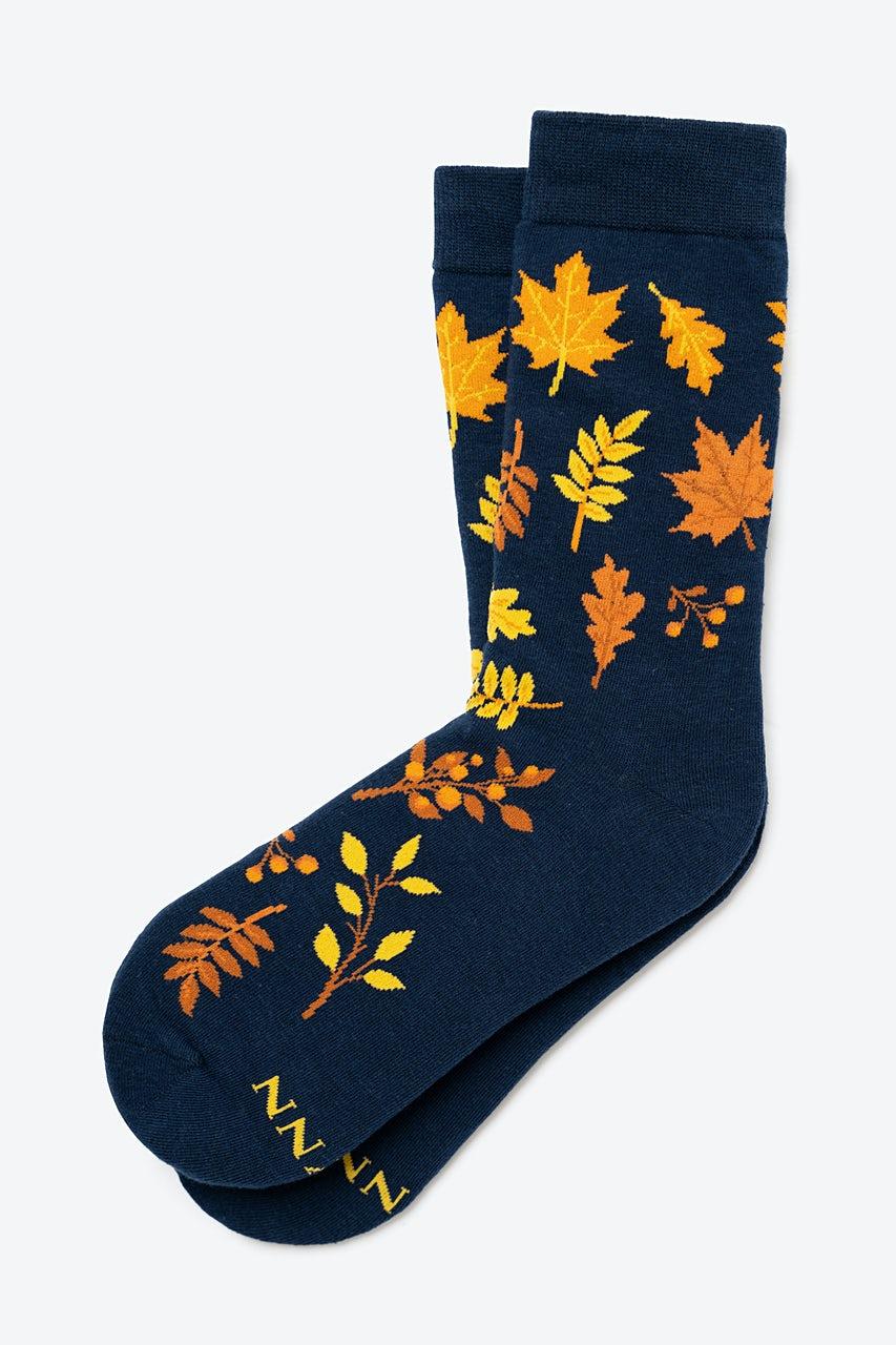 alynn Leaf Me Alone Navy Blue Women's Sock