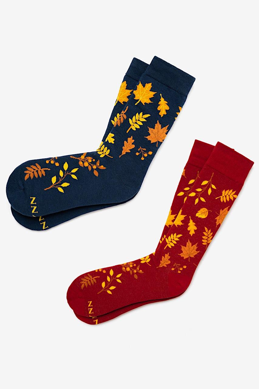 alynn Leaf Me Along maroon His & Hers Socks