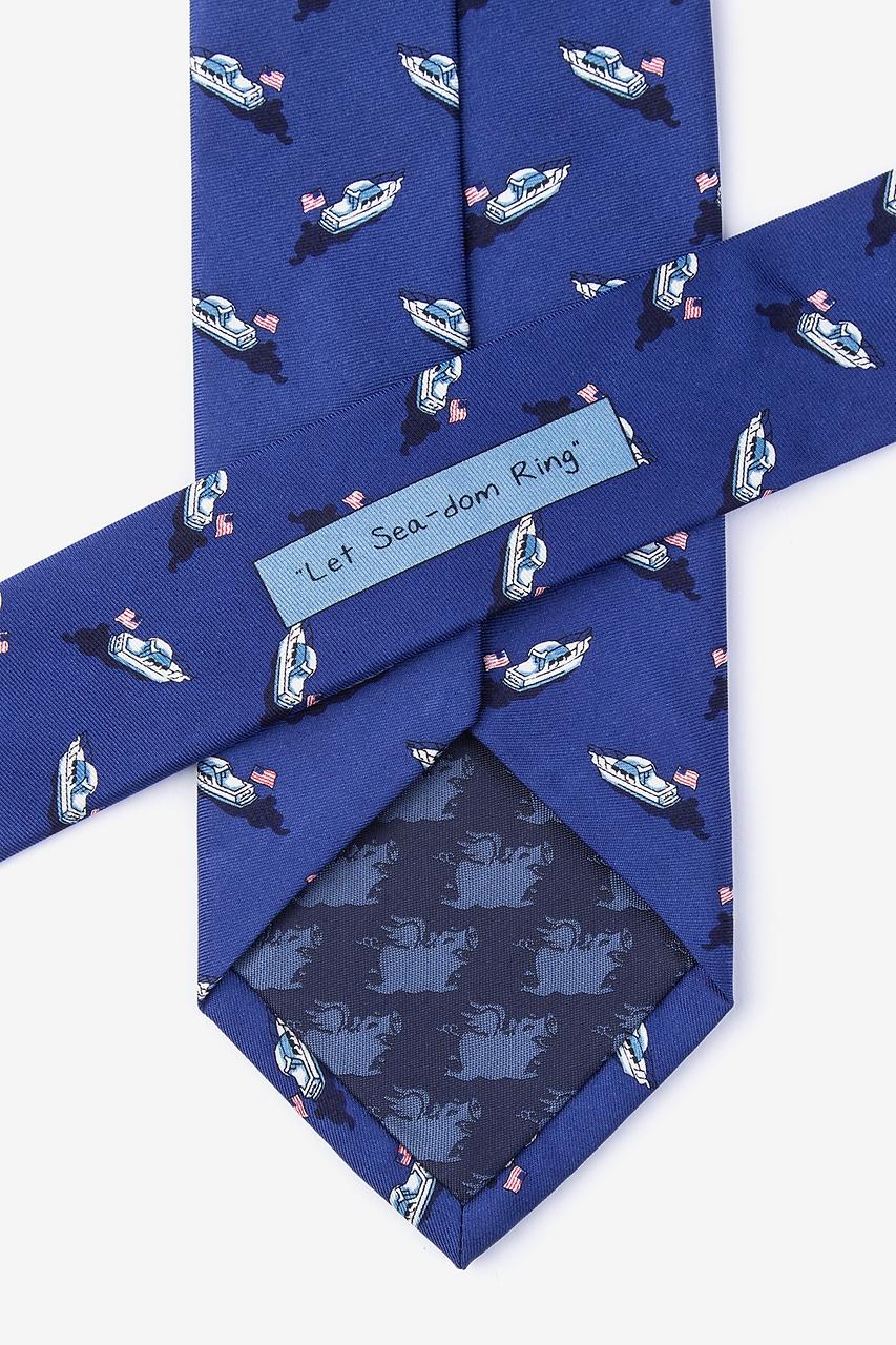 Alynn Let Sea-dom Ring Navy Blue 100% Silk Tie