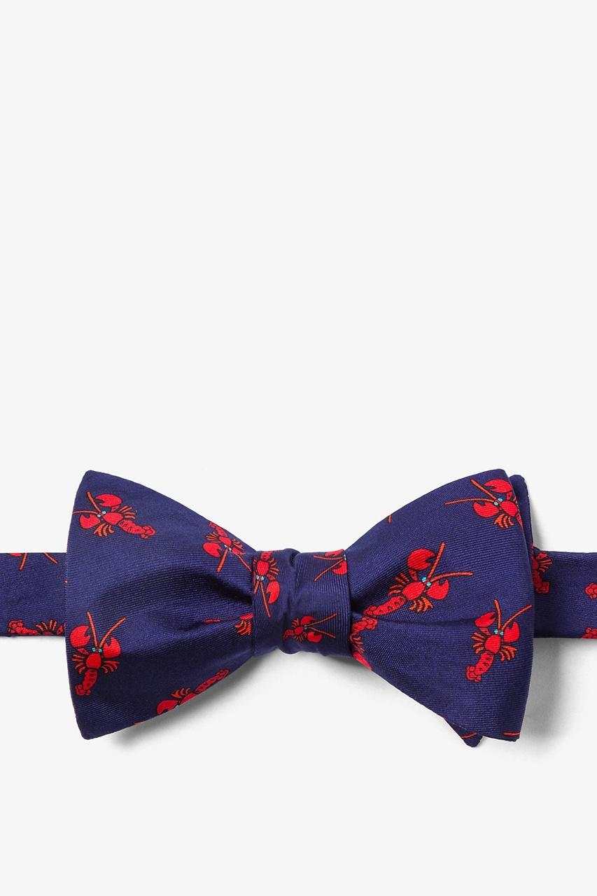 alynn Lobsters Navy Blue Self-Tie Bow Tie