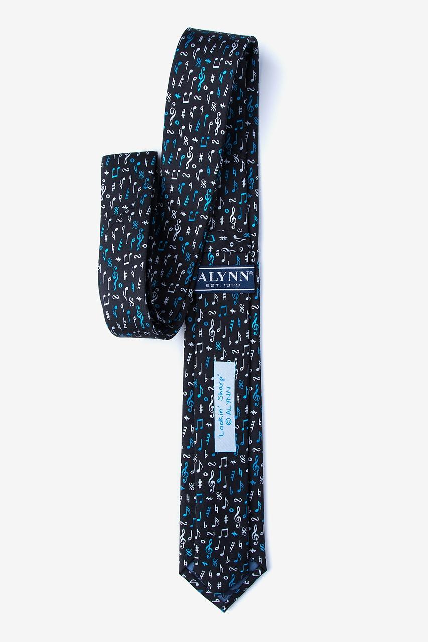 Alynn Lookin' Sharp Black 100% Silk Skinny Tie