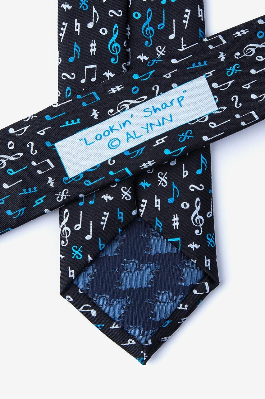 Alynn Lookin' Sharp Black 100% Silk Skinny Tie