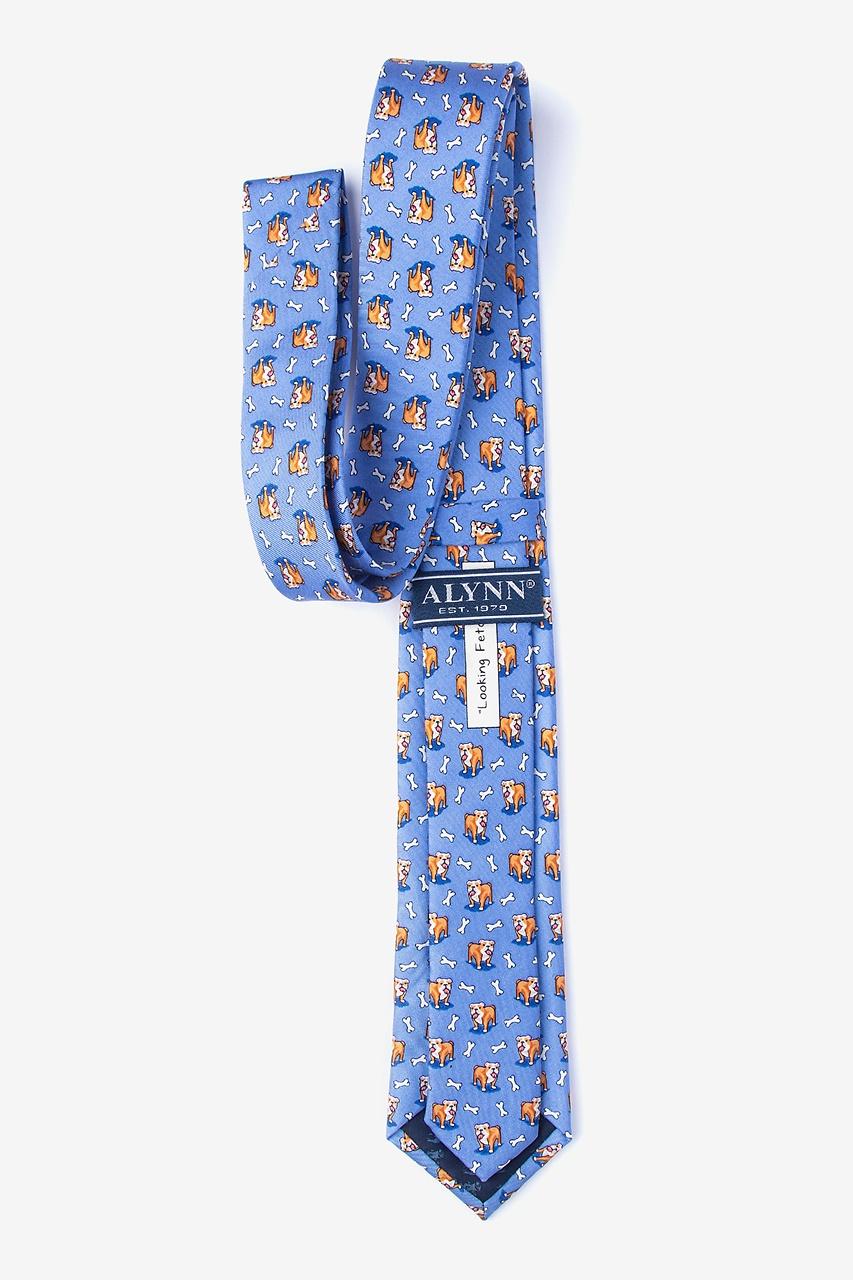 Alynn Looking Fetch-ing Blue 100% Silk Skinny Tie