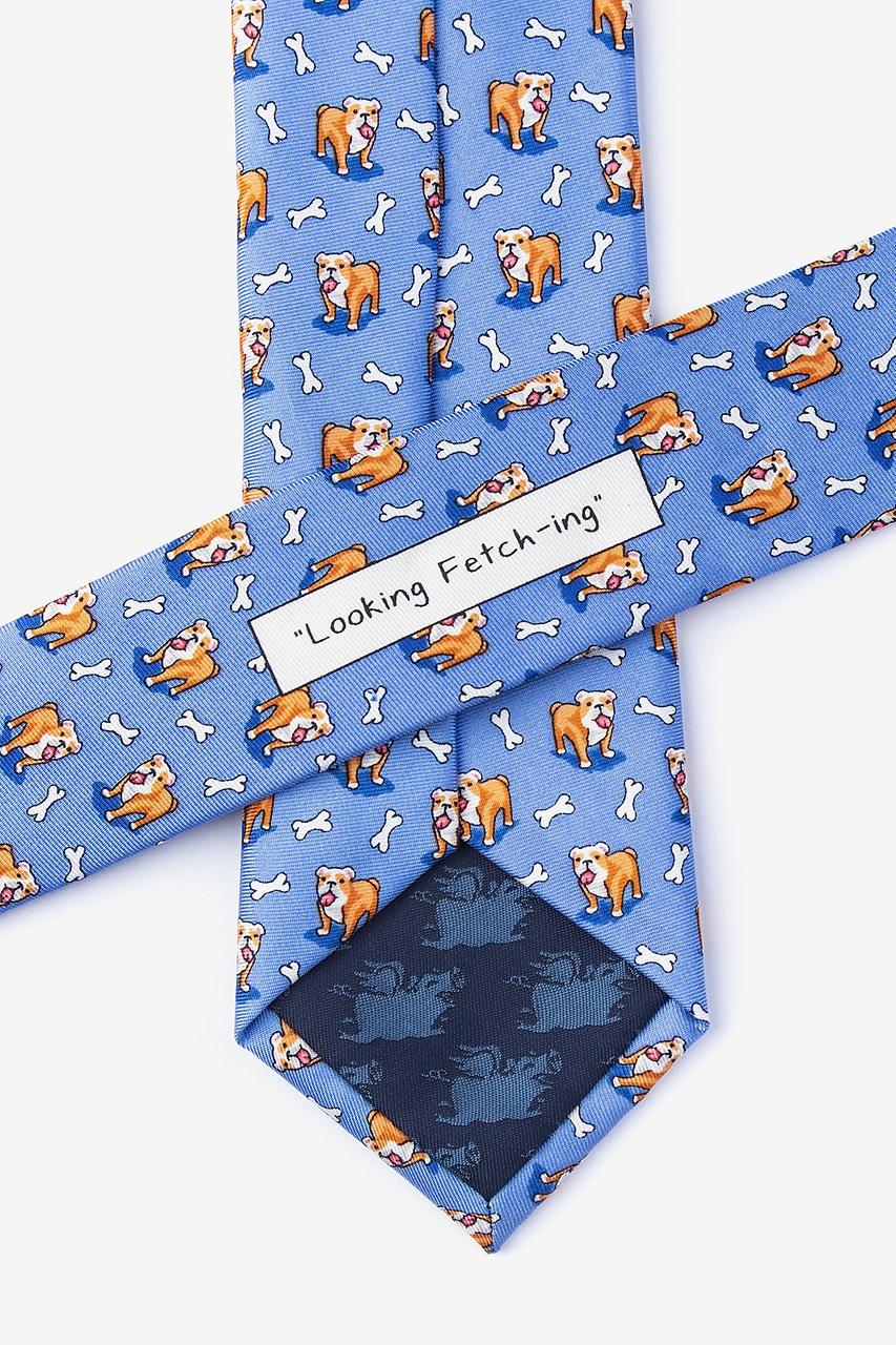 Alynn Looking Fetch-ing Blue 100% Silk Skinny Tie