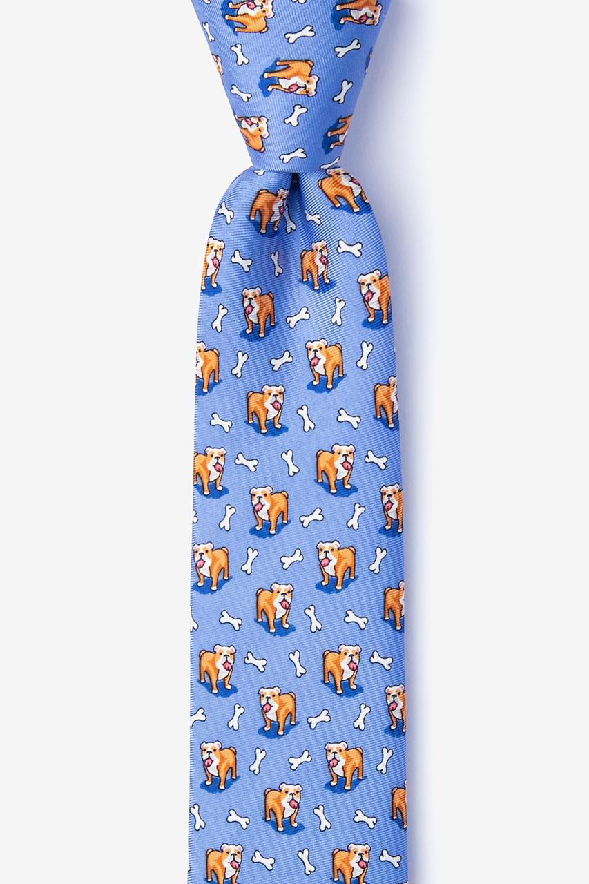alynn Looking Fetch-ing blue 100% silk Skinny Tie