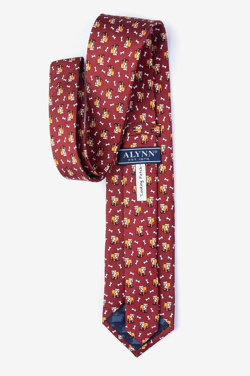 Alynn Looking Fetch-ing Maroon 100% Silk Tie