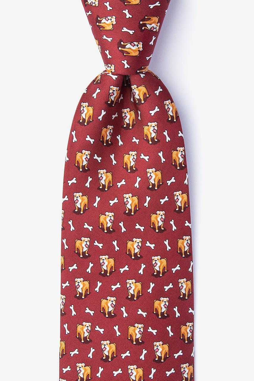 alynn Looking Fetch-ing maroon 100% silk Tie