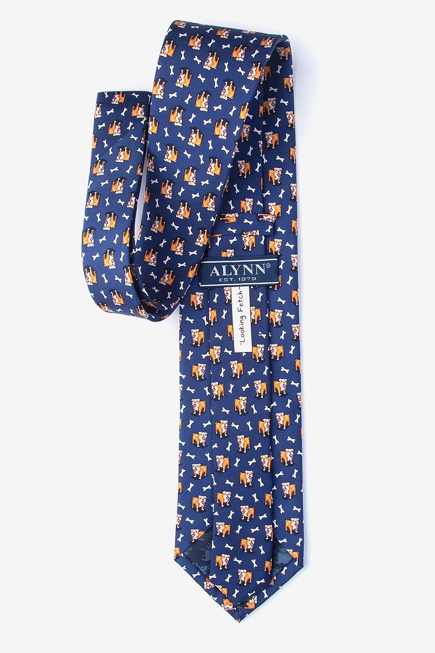 Alynn Looking Fetch-ing Navy Blue 100% Silk Tie