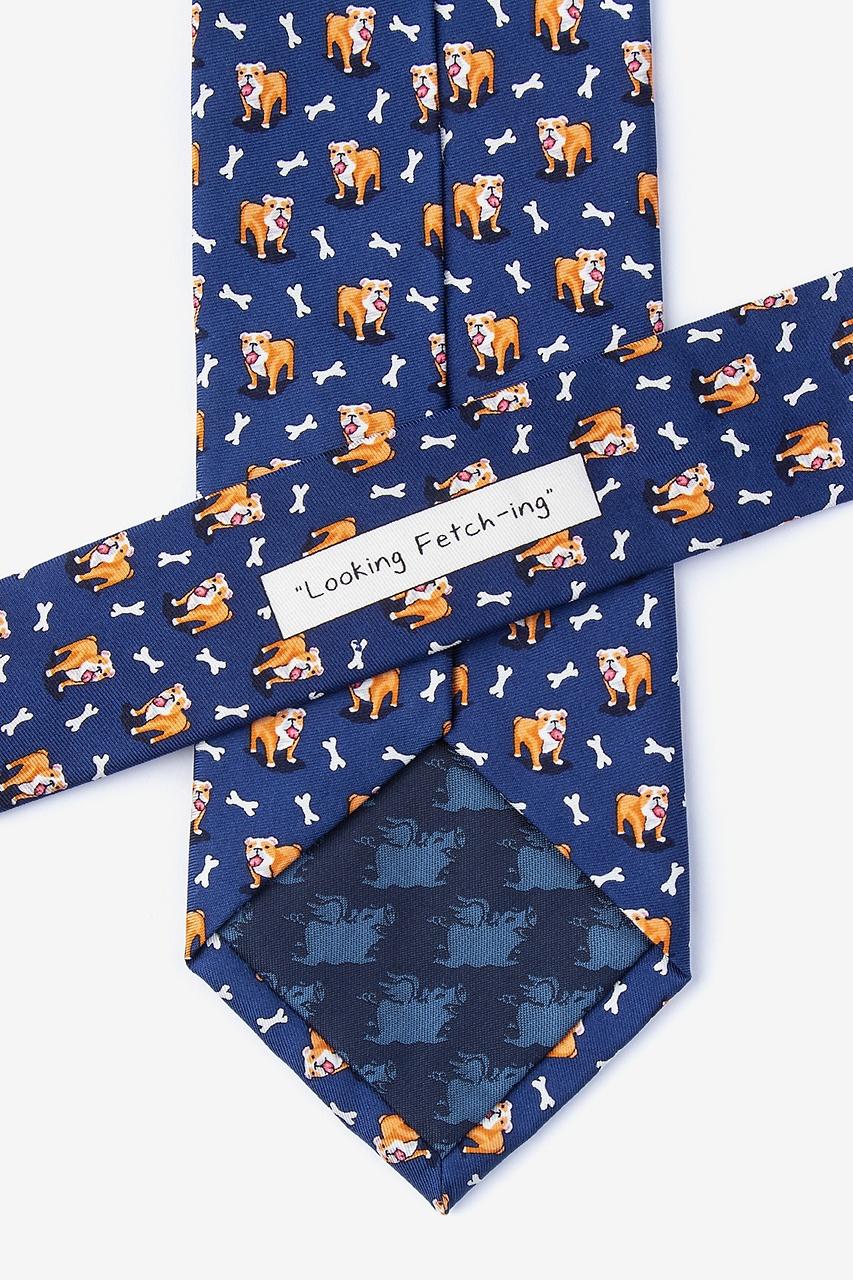 Alynn Looking Fetch-ing Navy Blue 100% Silk Tie