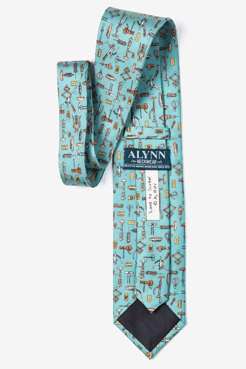 Alynn Love To Screw Light Blue 100% Silk Tie
