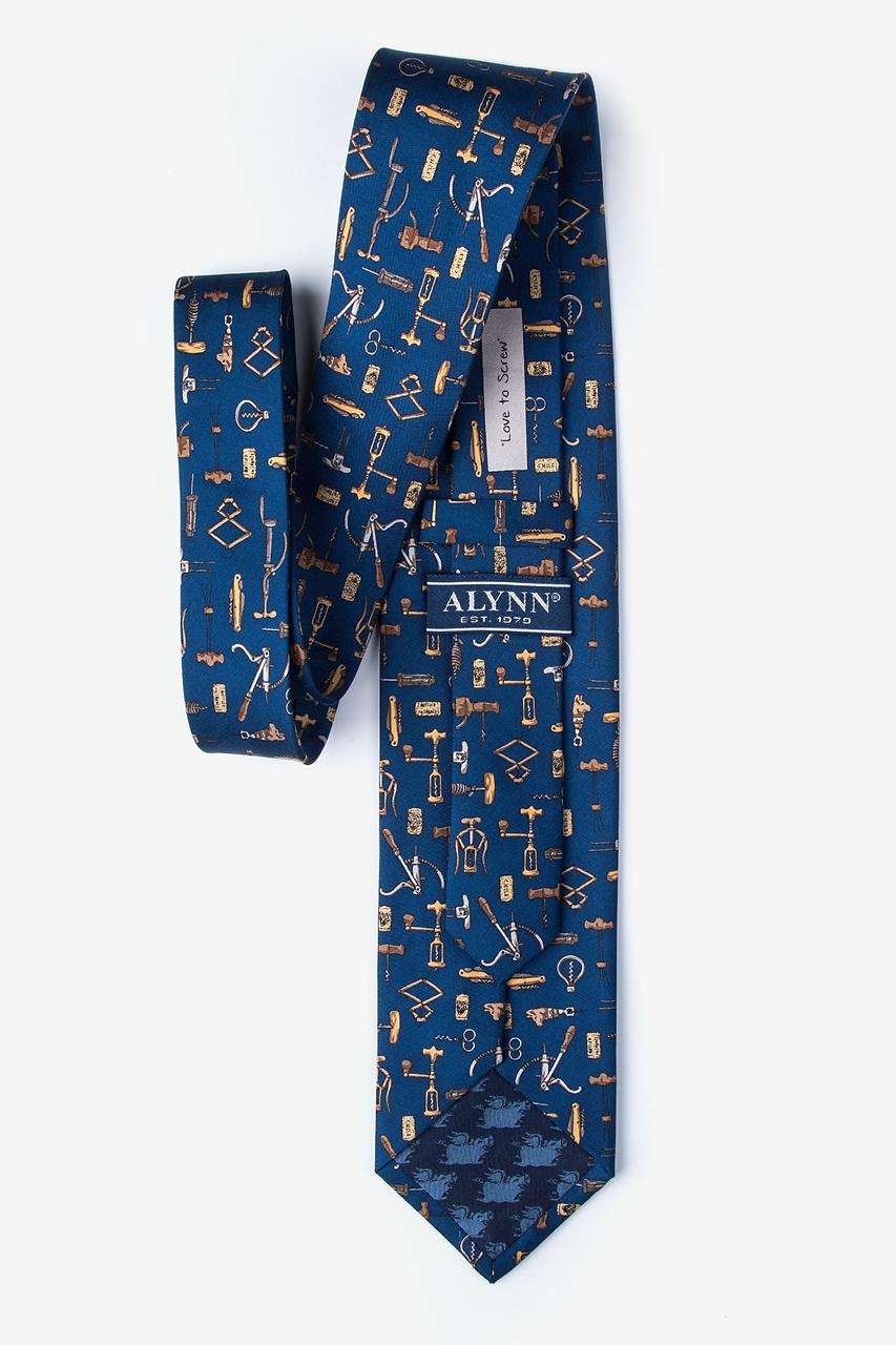 Alynn Love To Screw Navy Blue 100% Silk Tie