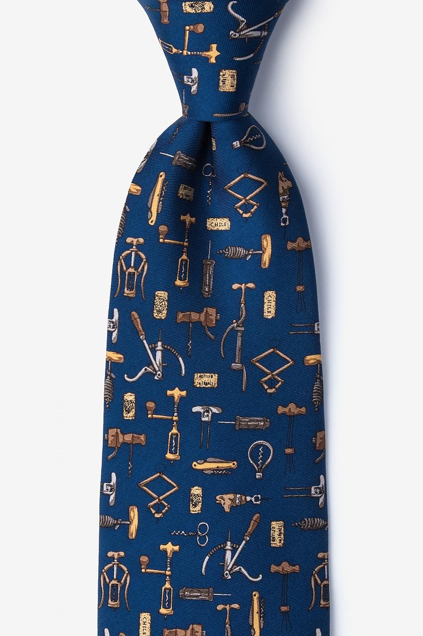 alynn Love to Screw Navy Blue 100% silk Tie