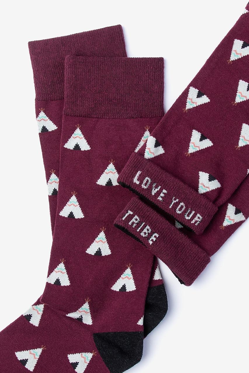 Alynn Love Your Tribe Maroon Sock